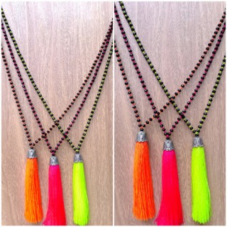 beads crystal tassels necklace silver gold caps bronze handmade free shipping